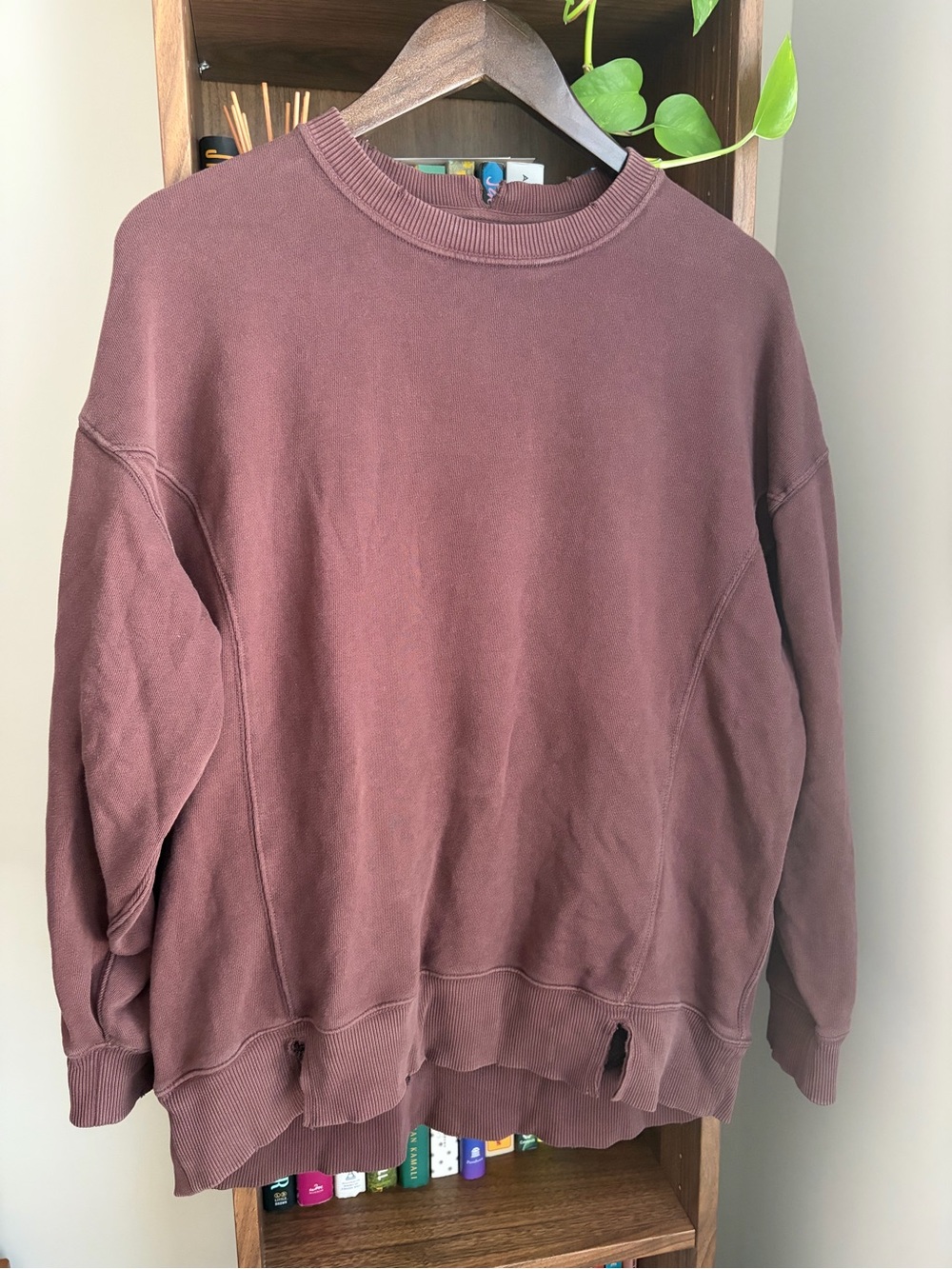 Aerie oversized women’s Crewneck Sweatshirt in chocolate